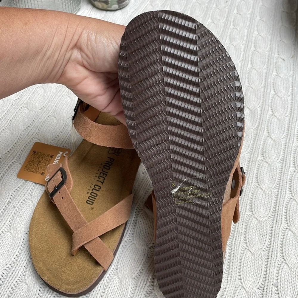 NWT women’s Project Cloud Sz 8 strappy sandals Leather insole memory foam buckle - Picture 8 of 14